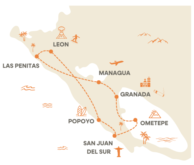 groepsreis Nicaragua route